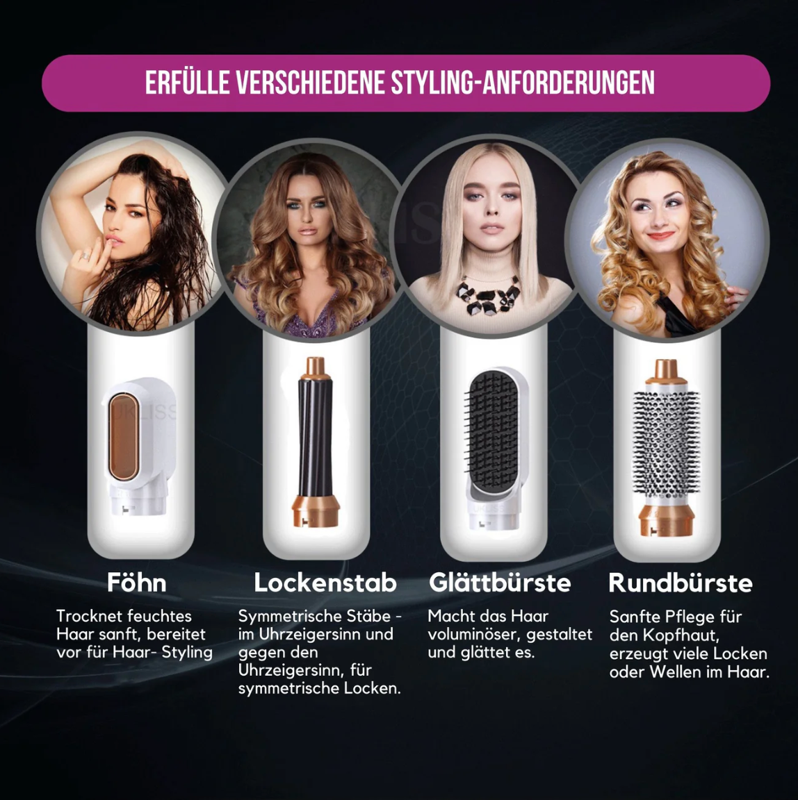 5 in 1 Hairstyler | Locken, Glätten & Trocknen mit Coanda Effekt